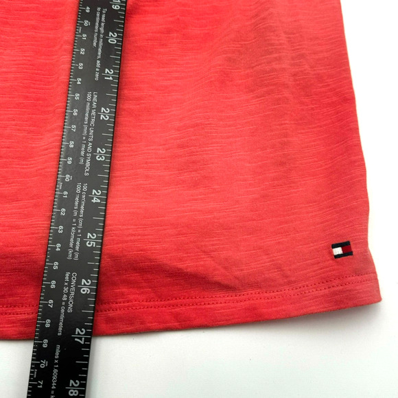 TOMMY HILFIGER NWT 2X Pink Coral Boho Aztec Off Shoulder Tunic Peasant Top Shirt - Picture 9 of 9